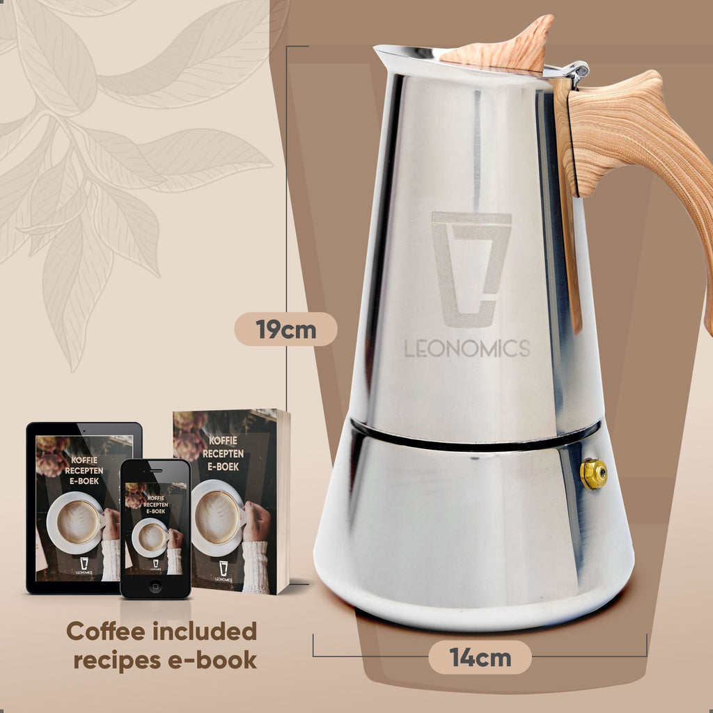 Leonomics Premium Stainless Steel Moka Pot - 300 ml