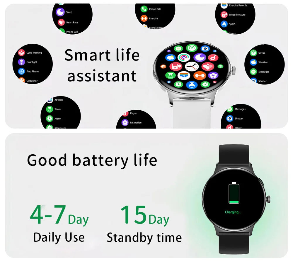 COLMI V89 Women's Smartwatch 1.43” AMOLED Display Bluetooth Phone Calls Health Tracker Waterproof Bluetooth Smart Watch