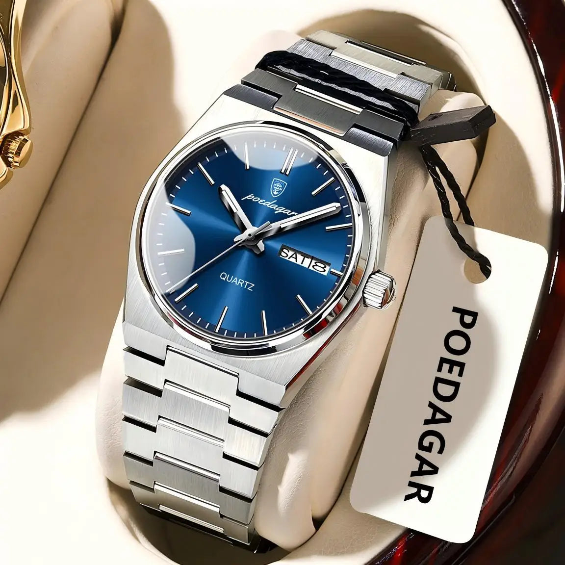 POEDAGAR Top Exquisite Woman Wristwatch Waterproof Luminous Quartz Casual Ladies Watch Date Week Stainless Steel Women's Watches