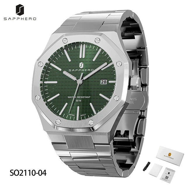 SAPPHERO Fashion Men's Watches Stainless Steel Watches Men's Business Watches Date Display Waterproof Men's Watches For Men