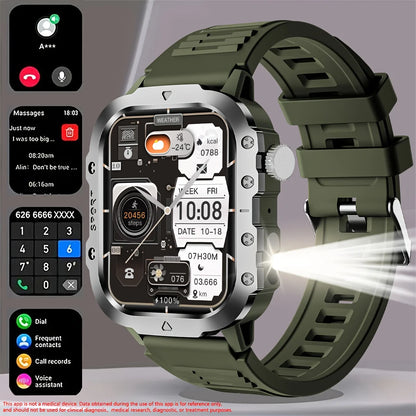 LAXASFIT 2026 New LED Men's Smart Watch Bluetooth Voice Control Multi-Sport Modes Health Monitoring Outdoor Sports Smartwatch