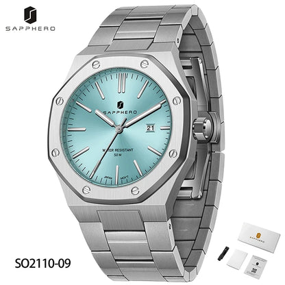 SAPPHERO Fashion Men's Watches Stainless Steel Watches Men's Business Watches Date Display Waterproof Men's Watches For Men