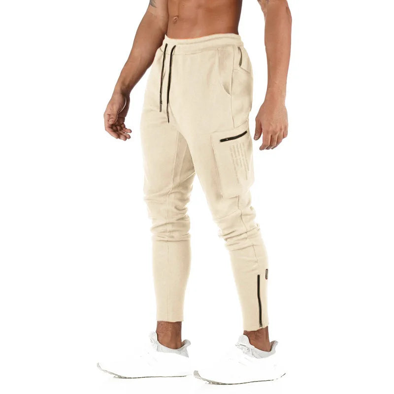 Men's Cargo Pants Gym Workout Sweatpants Tactical Training Track Pants Fitness Casual Jogger Trousers Outdoor Hiking Sport Pants