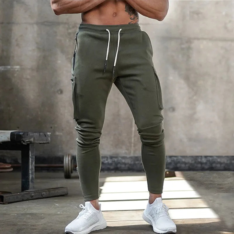 Men's Tactical Cargo Jogger Pants Camo Cotton Elastic Waist Gym Workout Running Training Streetwear Casual Sportswear Trousers