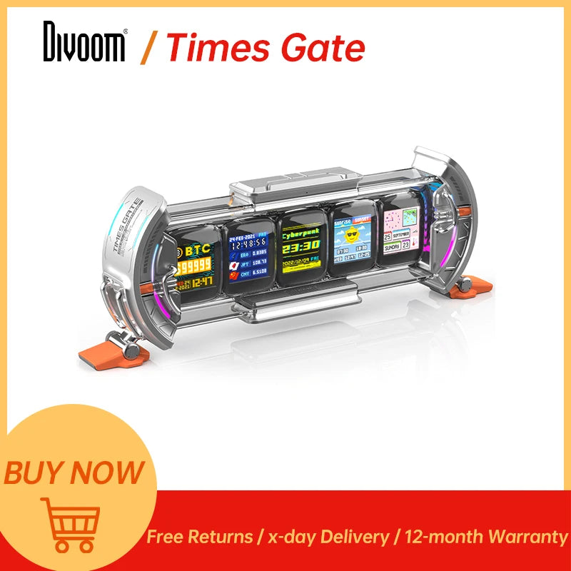 Divoom Times Gate Pixel Art Setup Clock With Smart App Control RGB LED Display Home Desktop Decor Birthday Gift Pixel 컴퓨터 스피커