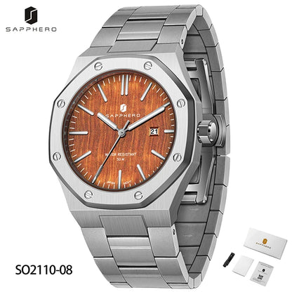 SAPPHERO Fashion Men's Watches Stainless Steel Watches Men's Business Watches Date Display Waterproof Men's Watches For Men