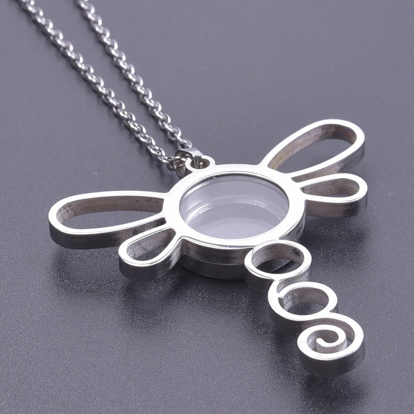 1Pc Gothic Moon Cross Round Memory Relicario Pendant Necklaces Jewelry Animal Glass Floating Cremation Ashes Locket Men Collares