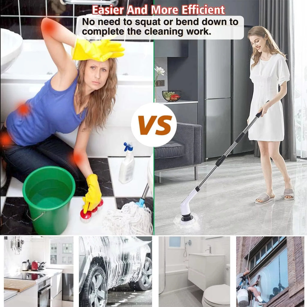 Electric Multipurpose Cleaning Brush, Power Cleaner for Kitchen Bathroom Toilet Tile Floor Shower Household Deep Cleaning Tool