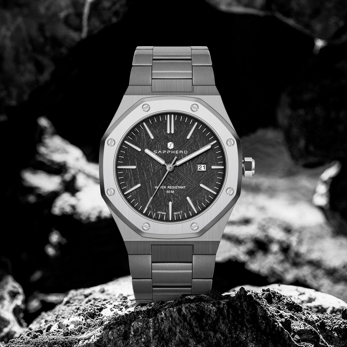 SAPPHERO Fashion Men's Watches Stainless Steel Watches Men's Business Watches Date Display Waterproof Men's Watches For Men
