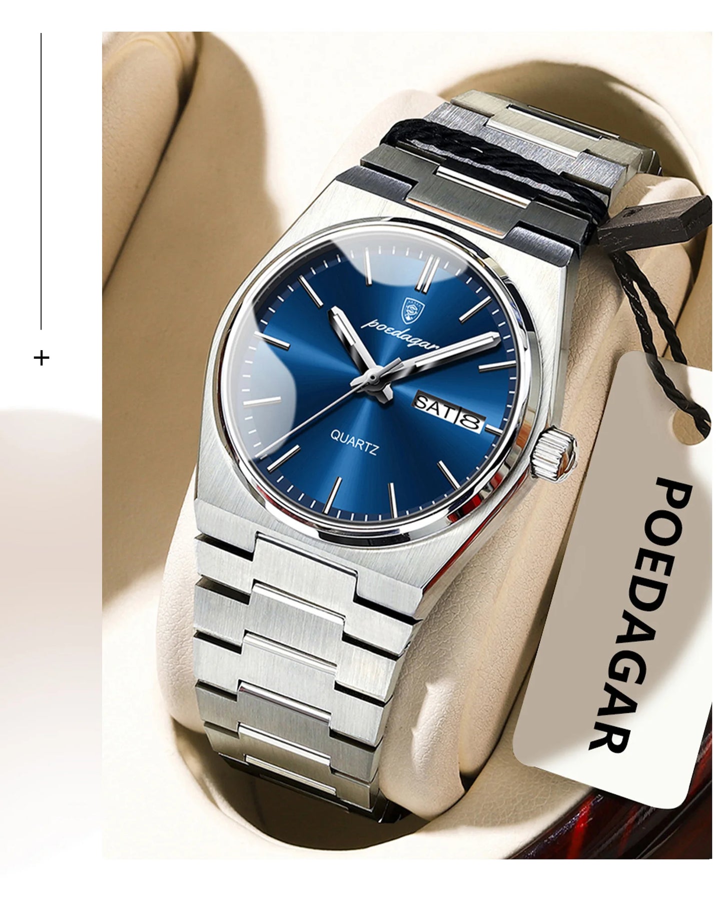 POEDAGAR Top Exquisite Woman Wristwatch Waterproof Luminous Quartz Casual Ladies Watch Date Week Stainless Steel Women's Watches
