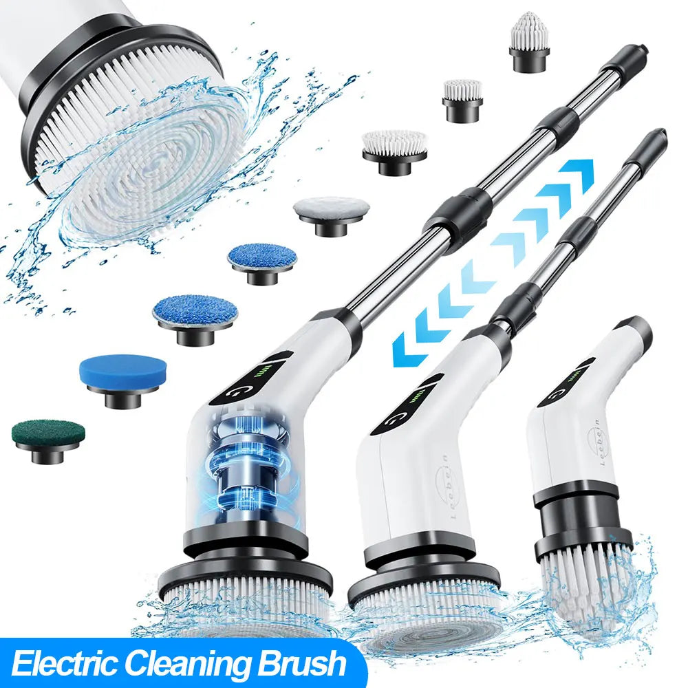 Electric Multipurpose Cleaning Brush, Power Cleaner for Kitchen Bathroom Toilet Tile Floor Shower Household Deep Cleaning Tool