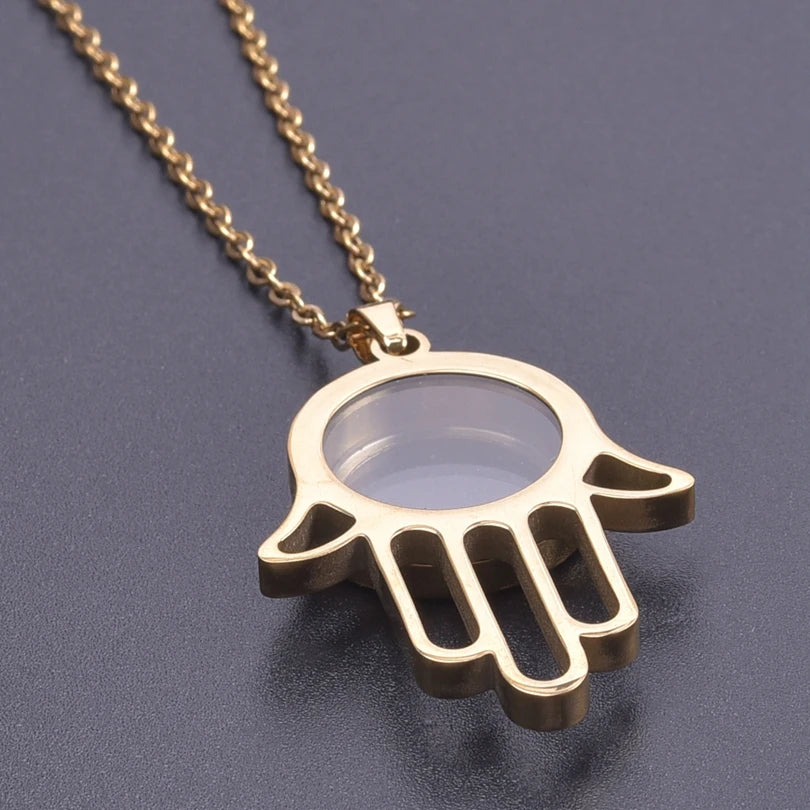 1Pc Gothic Moon Cross Round Memory Relicario Pendant Necklaces Jewelry Animal Glass Floating Cremation Ashes Locket Men Collares