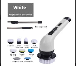 9 In 1 Electric Spin Scrubber Cordless Waterproof Cleaning Brush Multifunctional Tile Floor Tub Bathroom Kitchen Household Tool