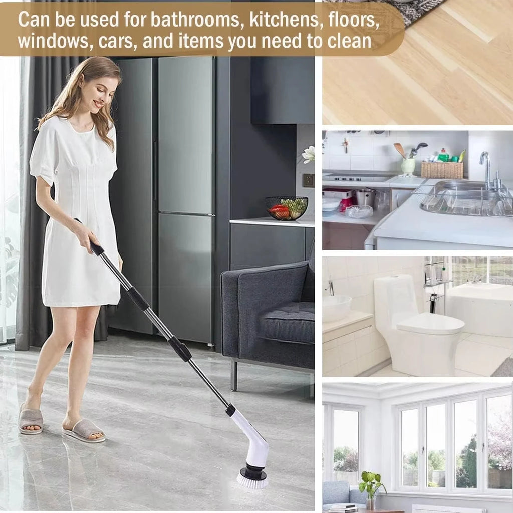 Electric Multipurpose Cleaning Brush, Power Cleaner for Kitchen Bathroom Toilet Tile Floor Shower Household Deep Cleaning Tool