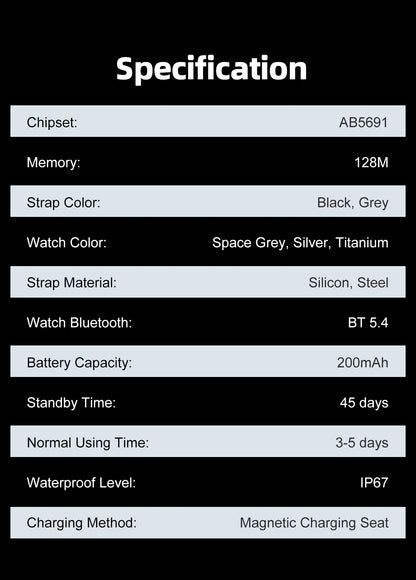 New Ultra Thin Smart Watch men 1.96" AMOLED HD Pixel Display Always Show Time BT Call Reminder Smartwatch Ladies For Android iOS