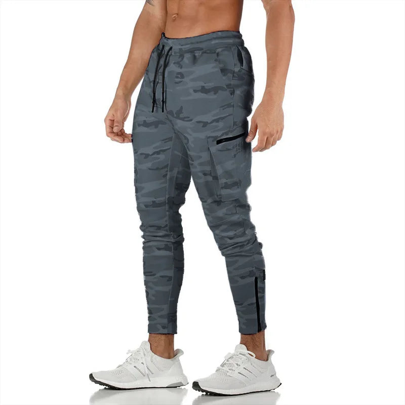 Men's Tactical Cargo Jogger Pants Camo Cotton Elastic Waist Gym Workout Running Training Streetwear Casual Sportswear Trousers