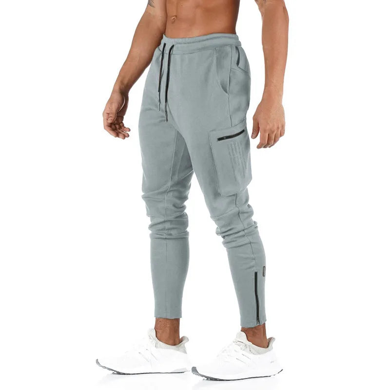 Men's Cargo Pants Gym Workout Sweatpants Tactical Training Track Pants Fitness Casual Jogger Trousers Outdoor Hiking Sport Pants