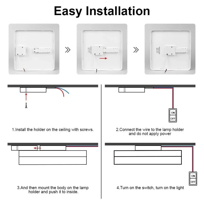 Modern LED Ceiling Lamp 18-48W Flush Mount 3000K-6000K Daylight Home Lighting for Bedroom Living Room Kitchen Hallway