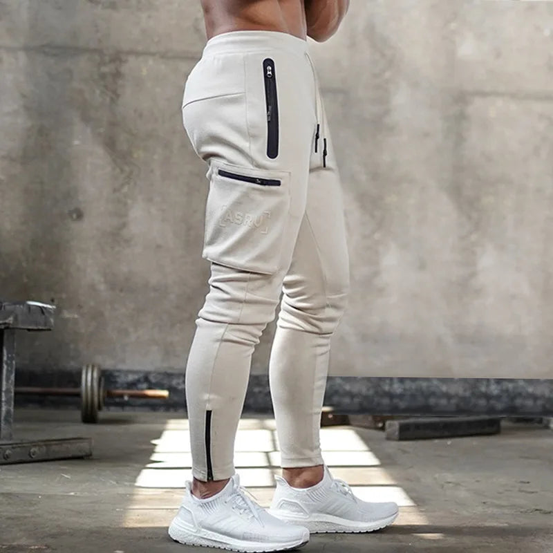 Men's Cargo Pants Gym Workout Sweatpants Tactical Training Track Pants Fitness Casual Jogger Trousers Outdoor Hiking Sport Pants