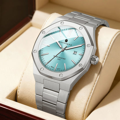 SAPPHERO Fashion Men's Watches Stainless Steel Watches Men's Business Watches Date Display Waterproof Men's Watches For Men