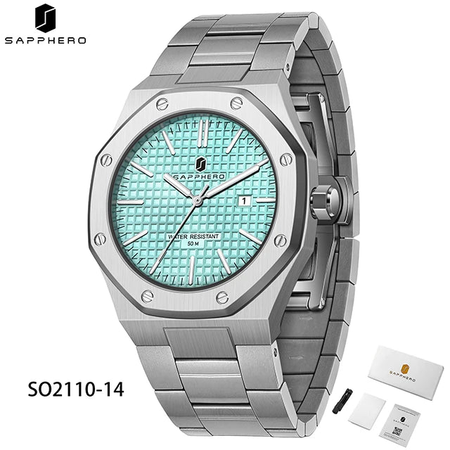 SAPPHERO Fashion Men's Watches Stainless Steel Watches Men's Business Watches Date Display Waterproof Men's Watches For Men