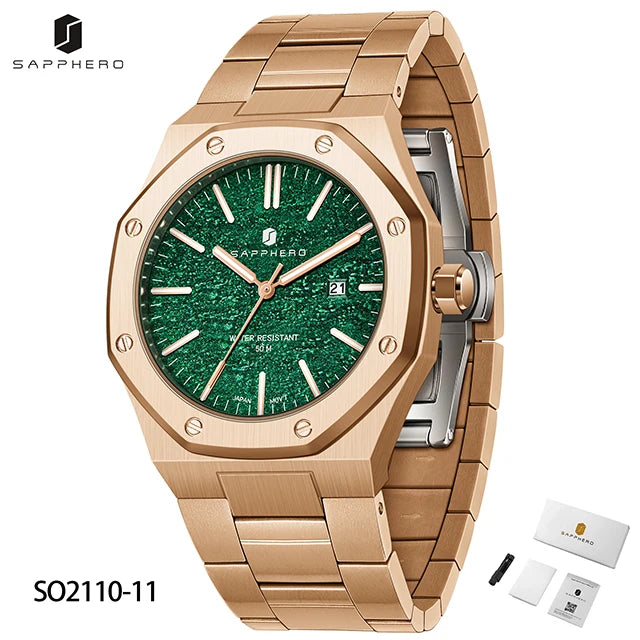 SAPPHERO Fashion Men's Watches Stainless Steel Watches Men's Business Watches Date Display Waterproof Men's Watches For Men