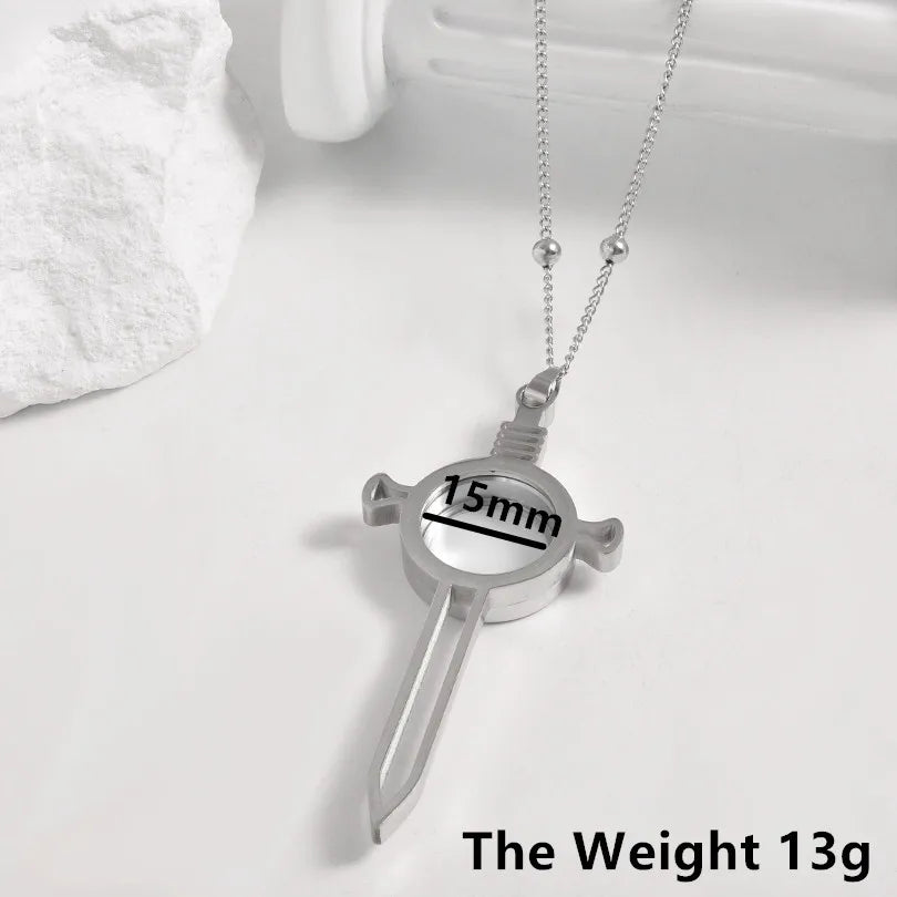 1Pc Gothic Moon Cross Round Memory Relicario Pendant Necklaces Jewelry Animal Glass Floating Cremation Ashes Locket Men Collares